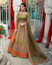 Latest Mehndi Dress in Wedding Lehenga Choli and Dupatta Style