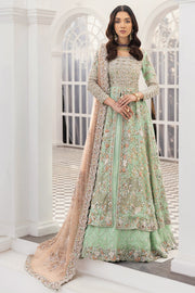 Latest Mint Green Lehenga with Front Open Gown Dress