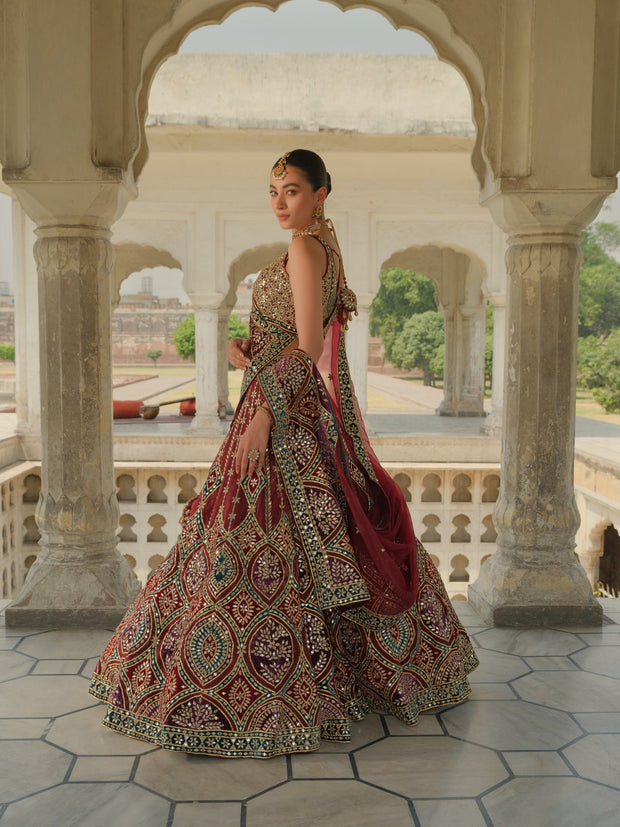 Latest Mirror Worked Lehenga Choli Dupatta Dress Pakistani