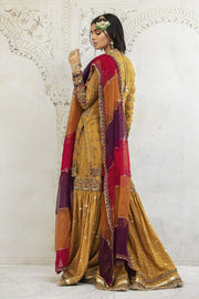 Latest Mustard Yellow Traditional Gharara Kameez Dress