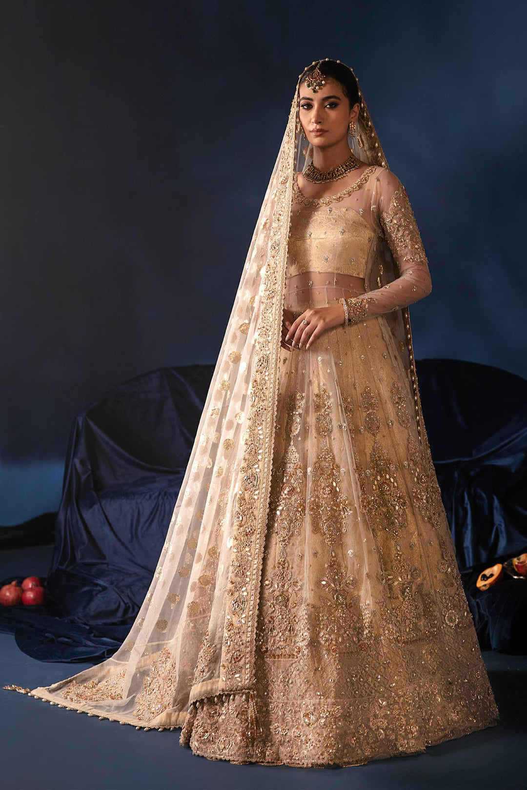 Luxury Nikkah Dress: Bridal Lehenga & Pishwas Frock Style