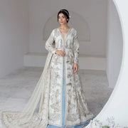 Latest Open Pishwas Frock and Lehenga Pakistani Bridal Dress