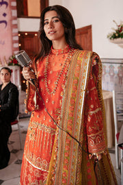 Latest Orange Dress Pakistani in Wedding Gharara Kameez Style