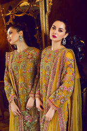 Latest Organza Party Outfit in Mustard Color
