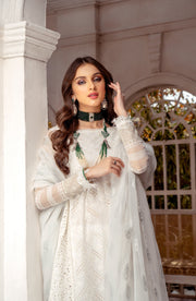 Latest Pakistani A Line Kameez with Trousers and Dupatta Dress