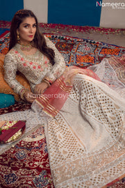 Latest Pakistani Anarkali Frock For Wedding 2021 Embroidered work on Neckline