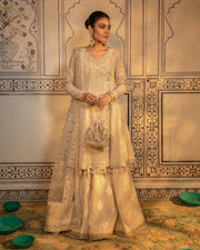 Latest Pakistani Angrakha with Sharara and Dupatta