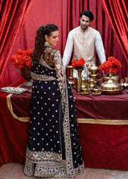 Latest Pakistani Black Dress in Kameez Trouser Dupatta Style