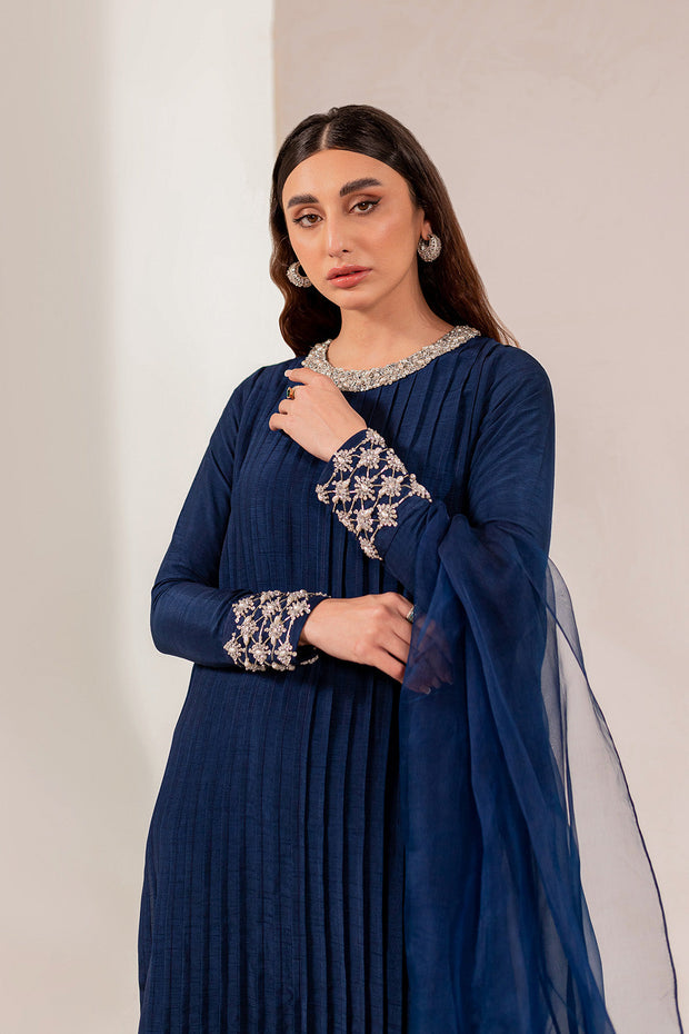 Latest Pakistani Blue Kameez Trouser Dupatta Style Eid Dress