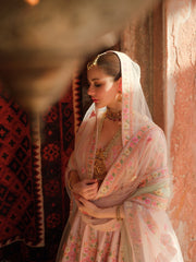 Latest Pakistani Bridal Dress in Floral Lehenga Choli Style