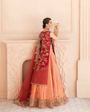 Latest Pakistani Bridal Dress in Long Kameez and Lehenga Style