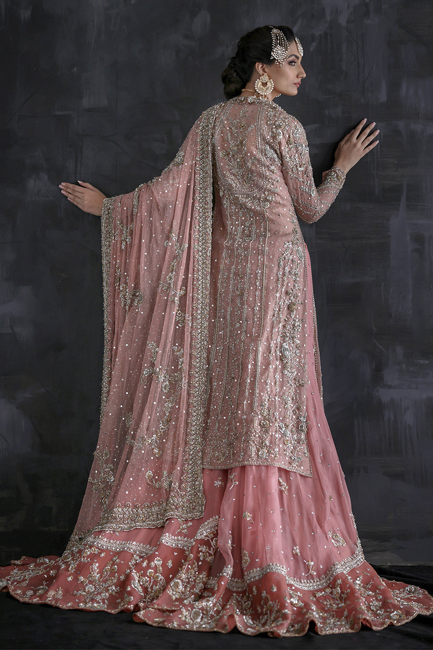 Elegant Pink Pakistani Bridal Lehenga with Jacket