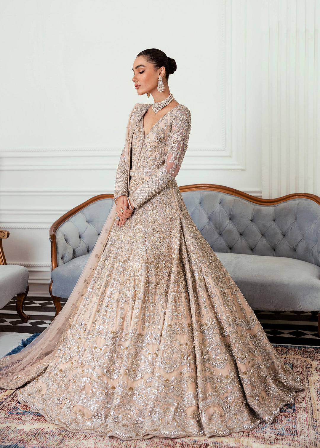 Elegant Pakistani Bridal Dress & Lehenga Gown Style