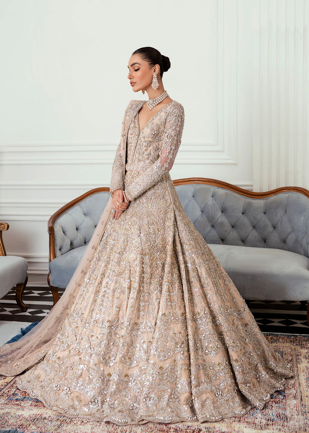 Latest Pakistani Bridal Dress in Wedding Lehenga Gown Style