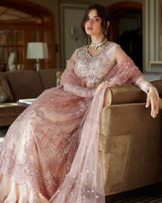 Latest Pakistani Bridal Frock and Sharara Dress in Pink