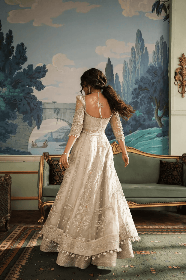 Latest Pakistani Bridal Frock and Silk Lehenga Walima Dress
