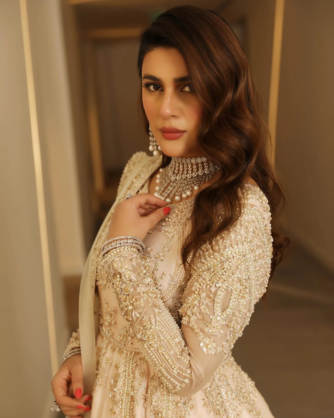 Latest Pakistani Bridal Frock with Tail Lehenga Dress