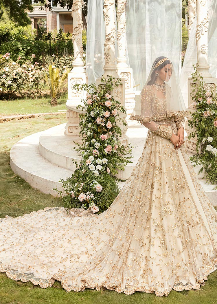 Elegant Pakistani Bridal Lehenga Gown with Dupatta