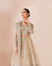 Latest Pakistani Bridal Gown with Lehenga and Dupatta Dress
