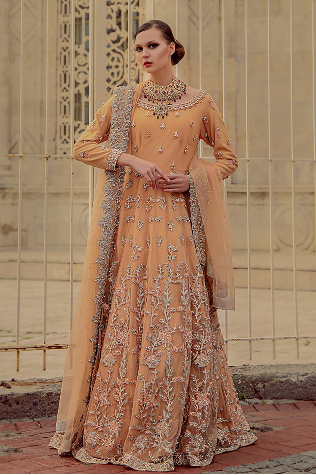 Latest Pakistani Bridal Gown with Lehenga and Dupatta