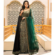 Latest Pakistani Bridal Green Dress in Pishwas Frock Style