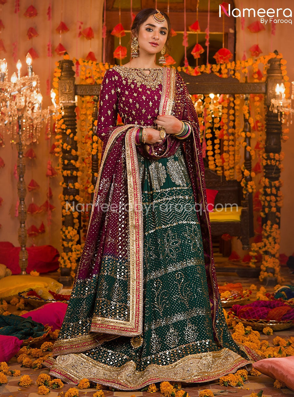Latest Pakistani Bridal Lehenga Choli Dupatta Dress