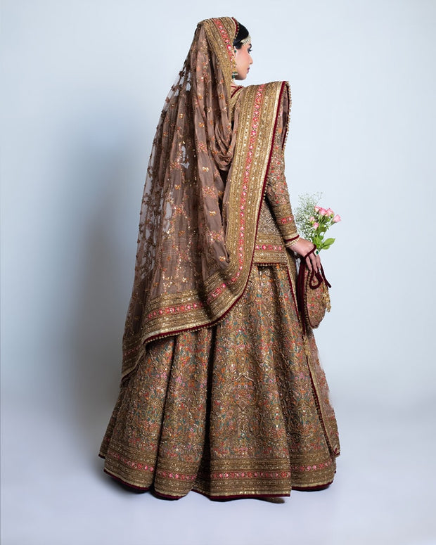 Latest Pakistani Bridal Lehenga Dress with Shirt and Dupatta