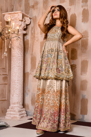 Latest Pakistani Bridal Lehenga Frock in Mesuri Fabric