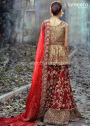 Latest Pakistani Bridal Lehenga in Red