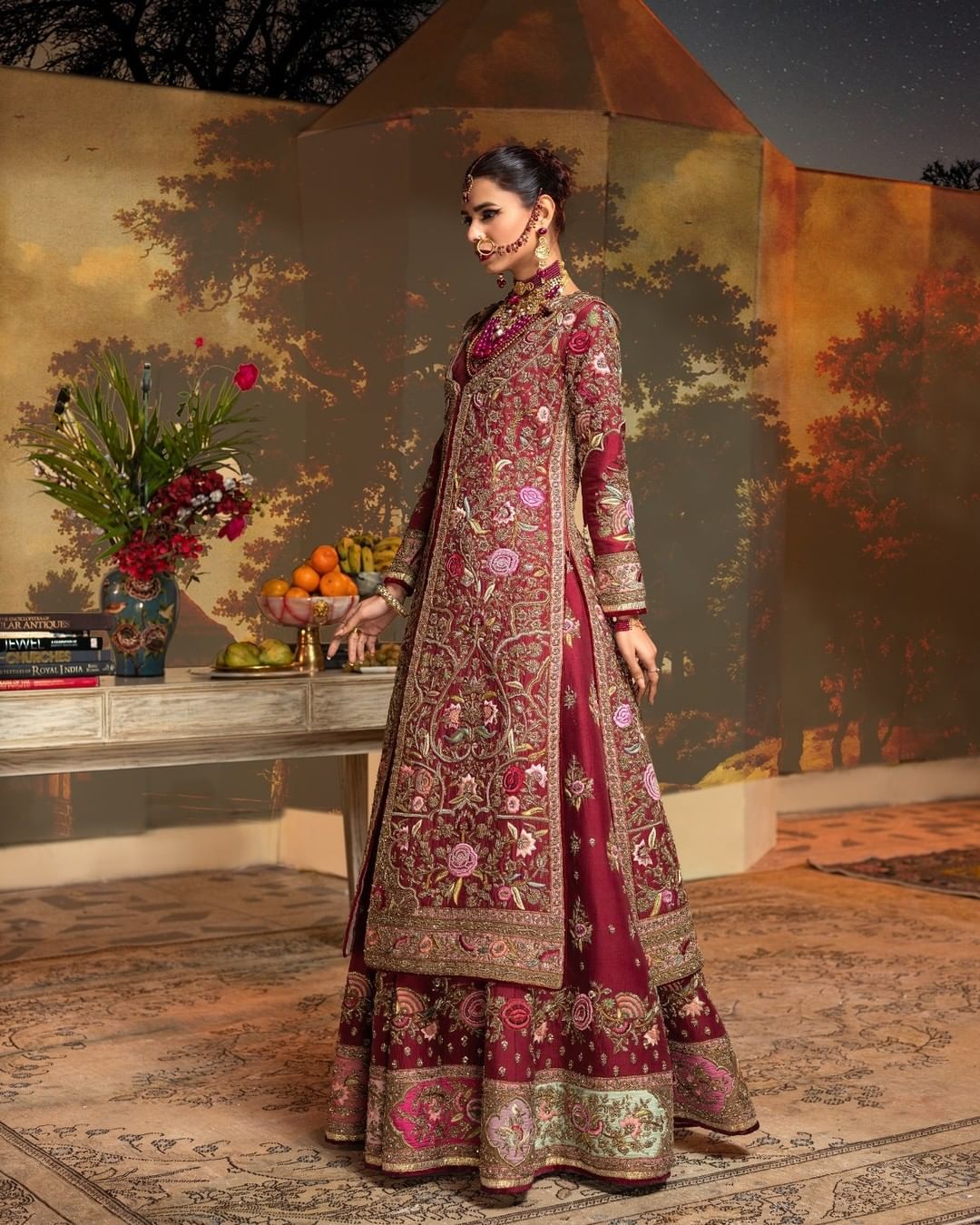Luxurious Pakistani Bridal Lehenga with Open Jacket | Bridal Wear