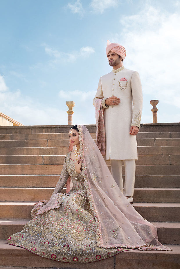 Latest Pakistani Bridal Lehenga with Shirt and Dupatta Dress