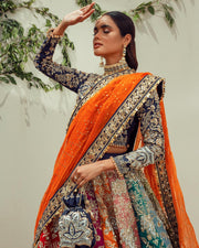 Latest Pakistani Bridal Multicolored Lehenga Choli