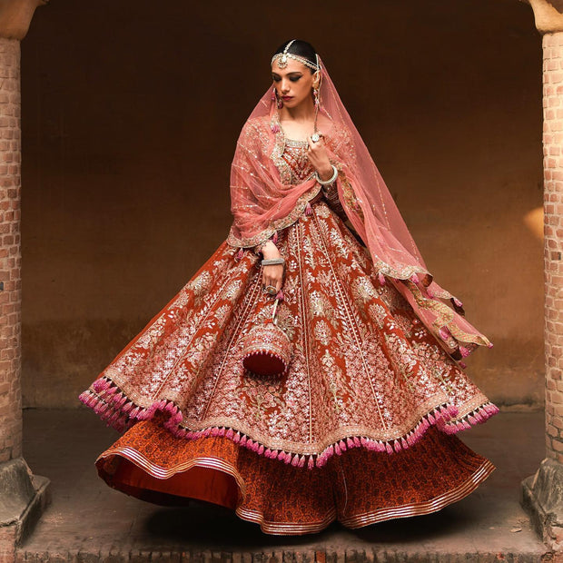 Latest Pakistani Bridal Pishwas Frock and Royal Sharara Dress