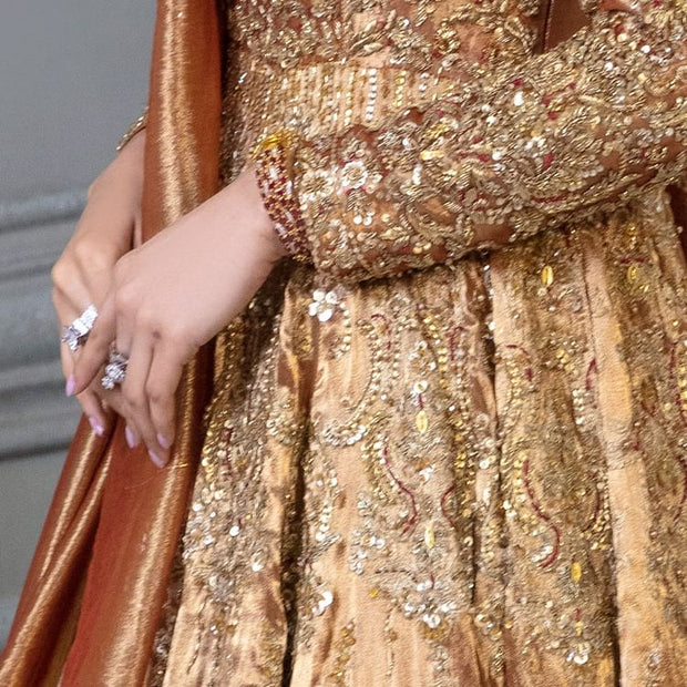 Latest Pakistani Bridal Pishwas Frock with Lehenga Dress