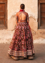 Latest Pakistani Bridal Pishwas Frock with Sharara and Dupatta