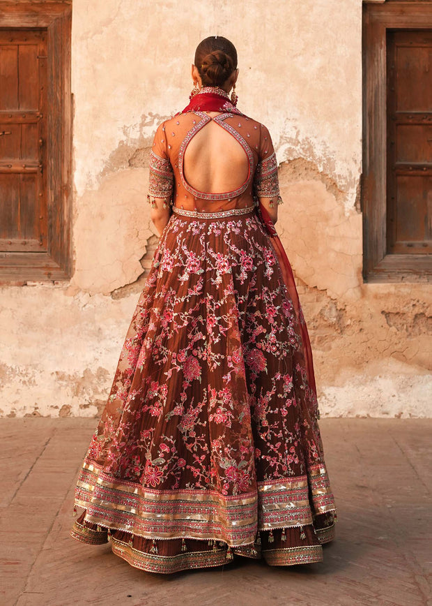 Latest Pakistani Bridal Pishwas Frock with Sharara and Dupatta