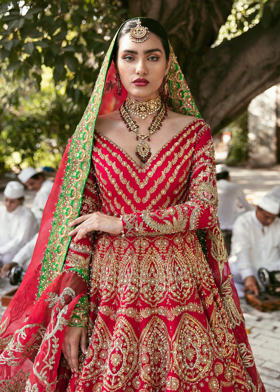 Latest Pakistani Bridal Pishwas with Navy Blue Lehenga