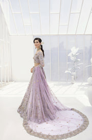 Latest Pakistani Bridal Purple Lehenga Choli Dupatta