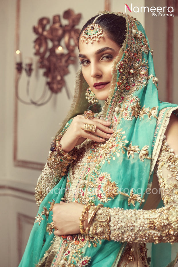 Pakistani Bridal Off White Saree in Net Fabric Online 2021 – Nameera by  Farooq