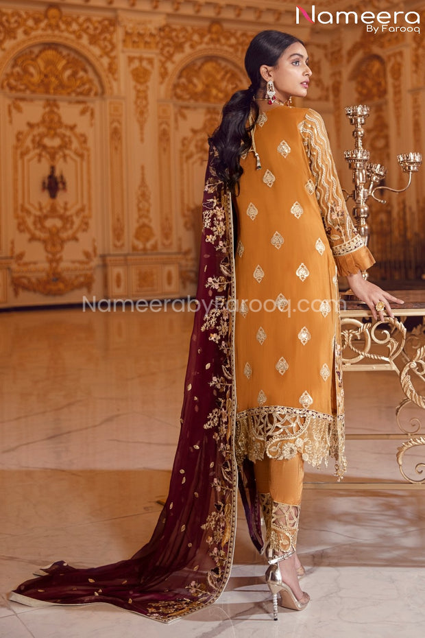 Latest Pakistani Chiffon Collection for Party Backside Look