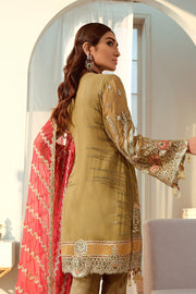 Latest Pakistani Chiffon Outfit in Copper Color Backside