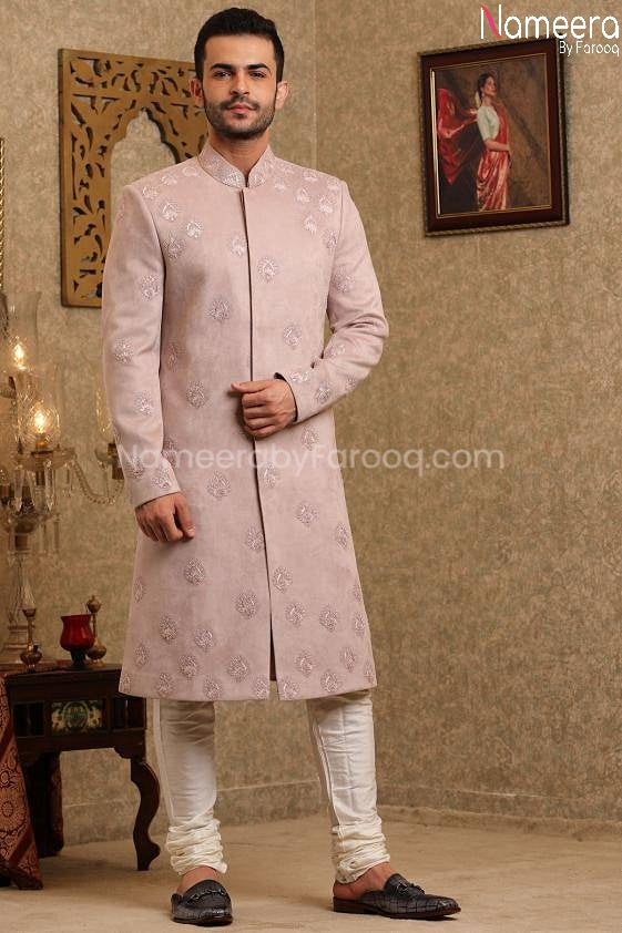 Latest Pakistani Designer Groom Sherwani 2021 Front Look