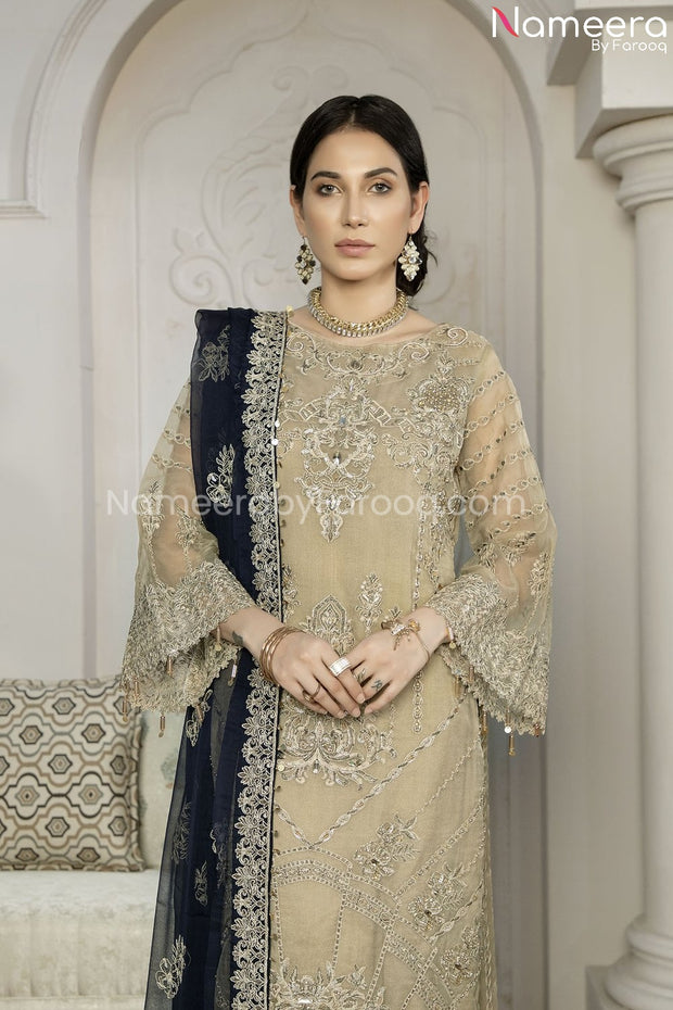 Latest Pakistani Dress Chiffon for Wedding Party Overall Look