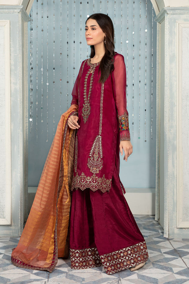 Latest Pakistani Dress in Sharara Kameez and Dupatta Style