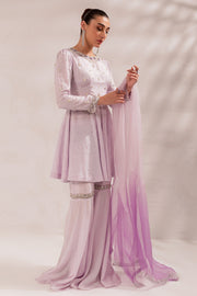 Latest Pakistani Eid Dress in Lilac Gharara and Peplum Style