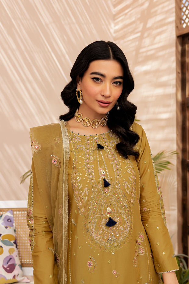 Latest Pakistani Eid Dress in Premium Kameez Trouser Style