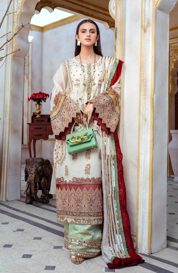 Latest Pakistani Embroidered Salwar Kameez and Dupatta Dress
