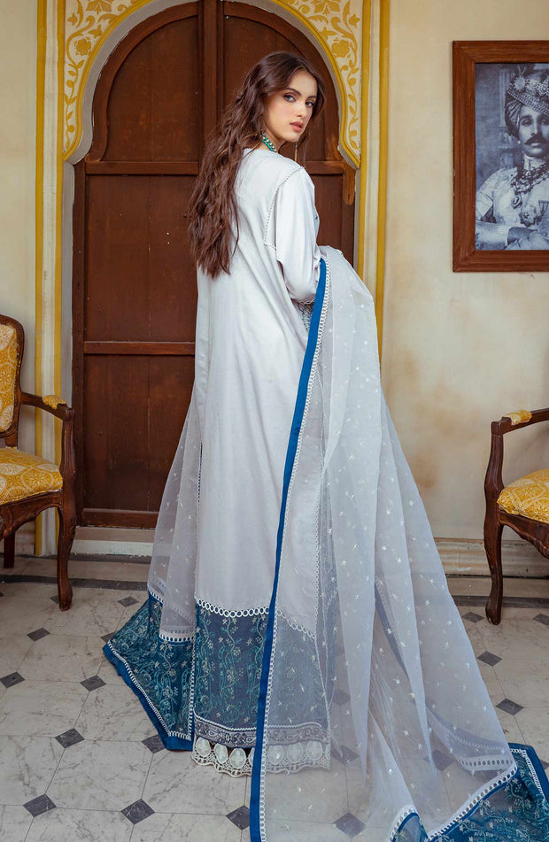 Latest Pakistani Embroidered Suit in Kameez Trouser Style