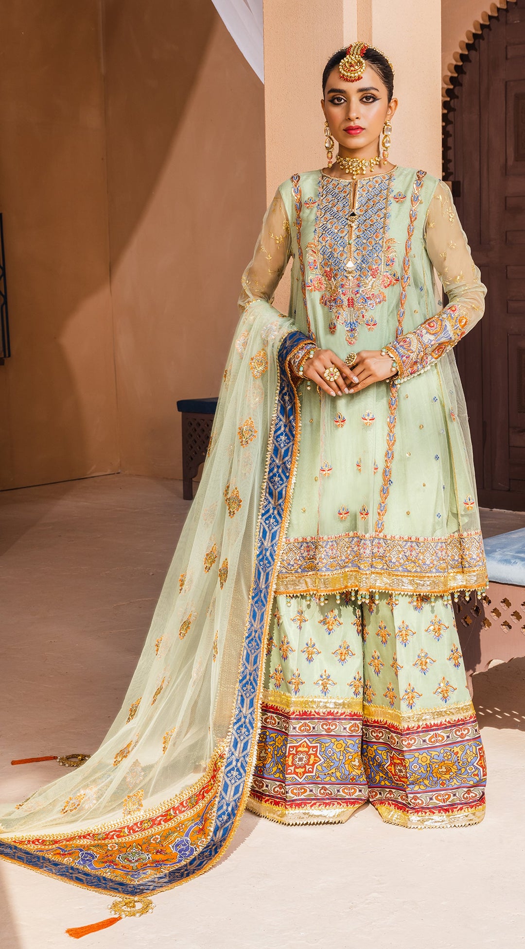 Latest Pakistani Formal Wear in Mint Green Shade
