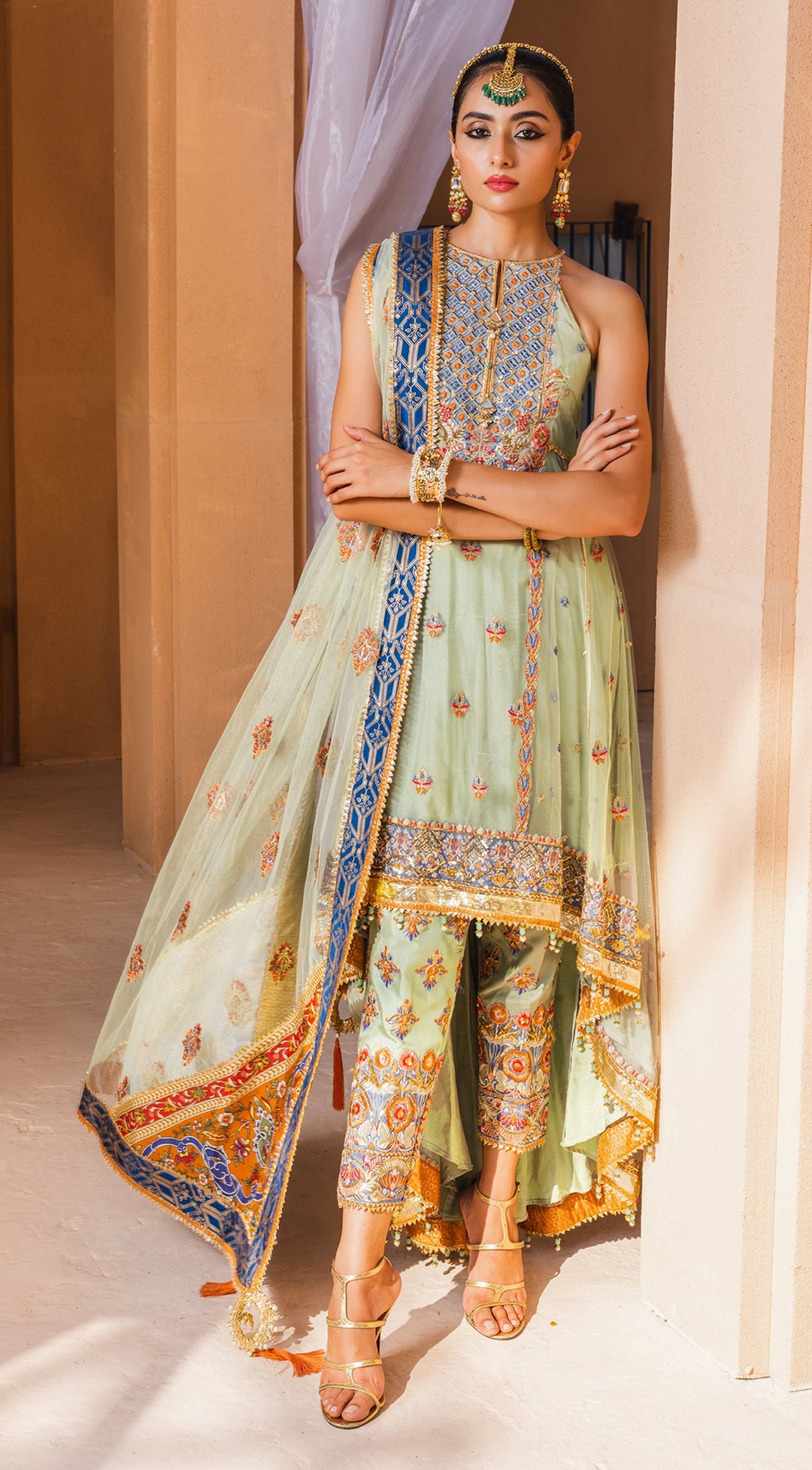 Latest Pakistani Formal Wear in Mint Green Shade Latest